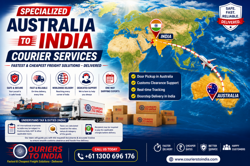 Specialized Australia to India Courier Services- Couriers to India
