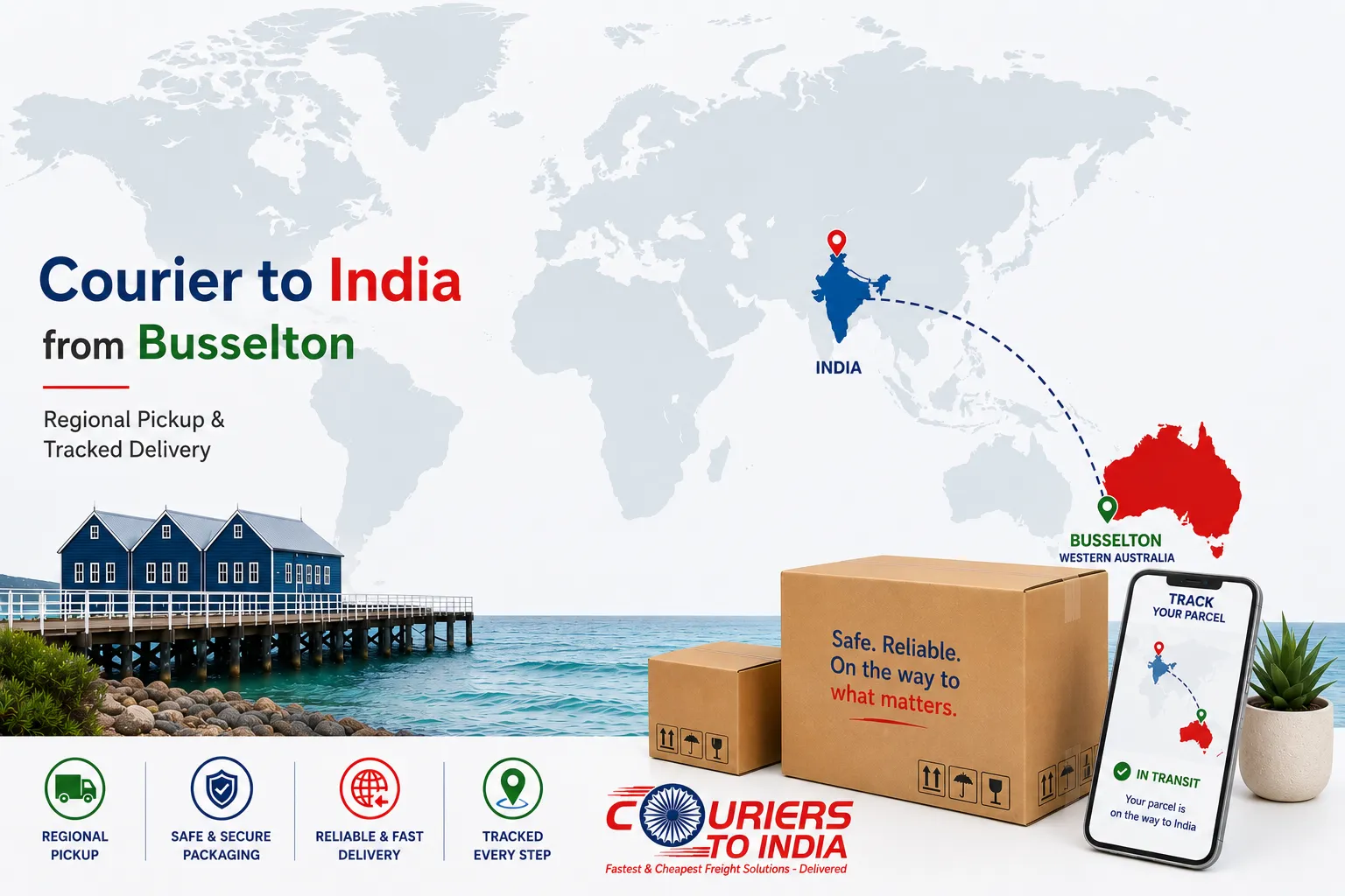 Courier to India from Busselton - Regional Pickup & Tracked Delivery