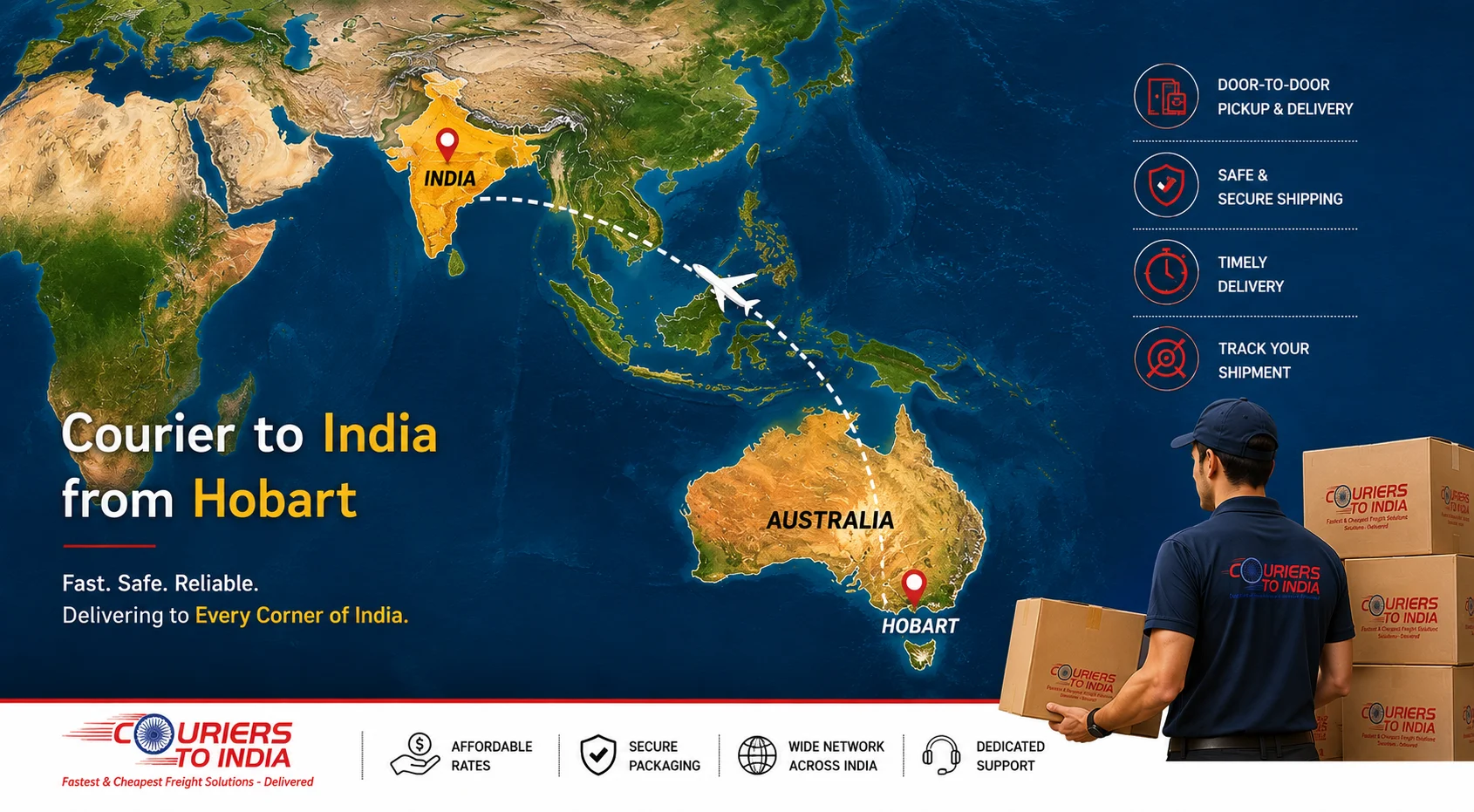 Courier to India from Hobart