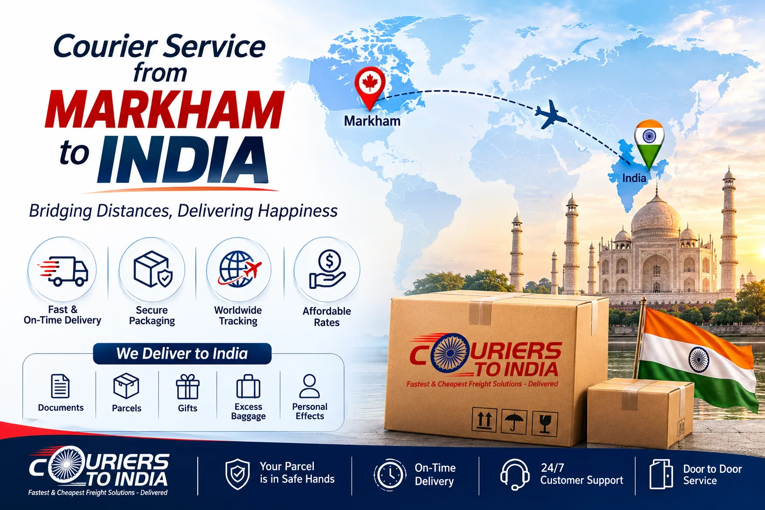 Courier to India from Markham