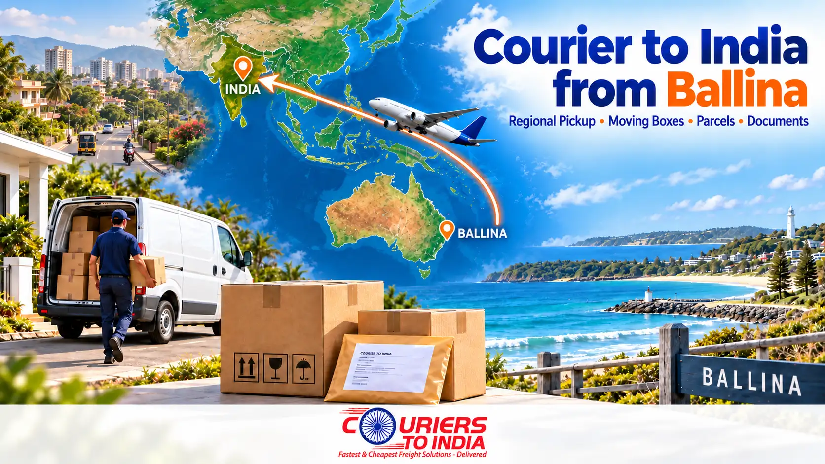 Courier to India from Ballina