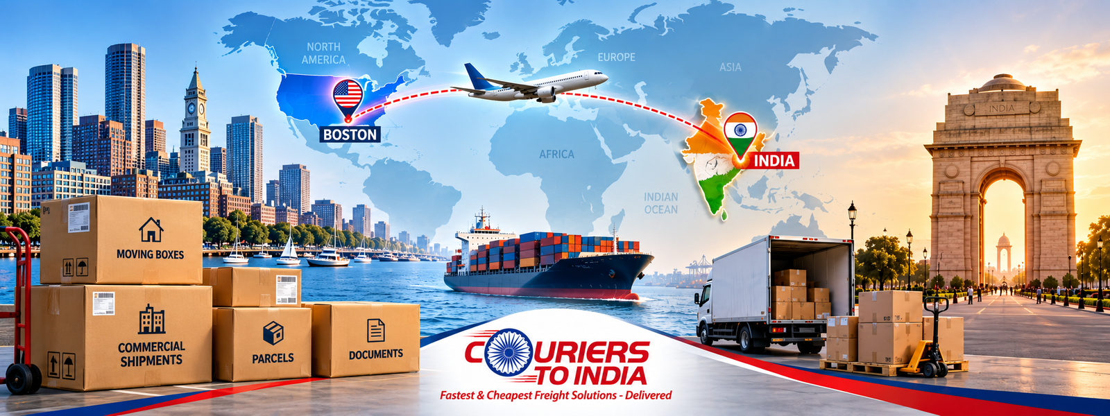 Courier to India from Boston