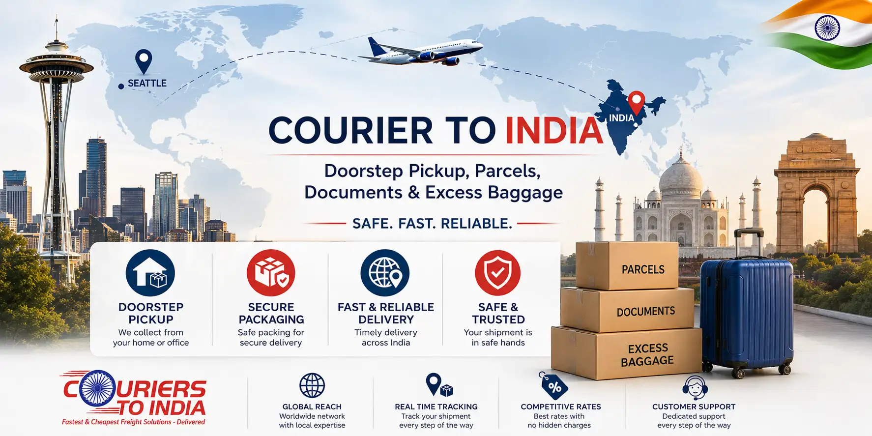 Seattle to India Courier