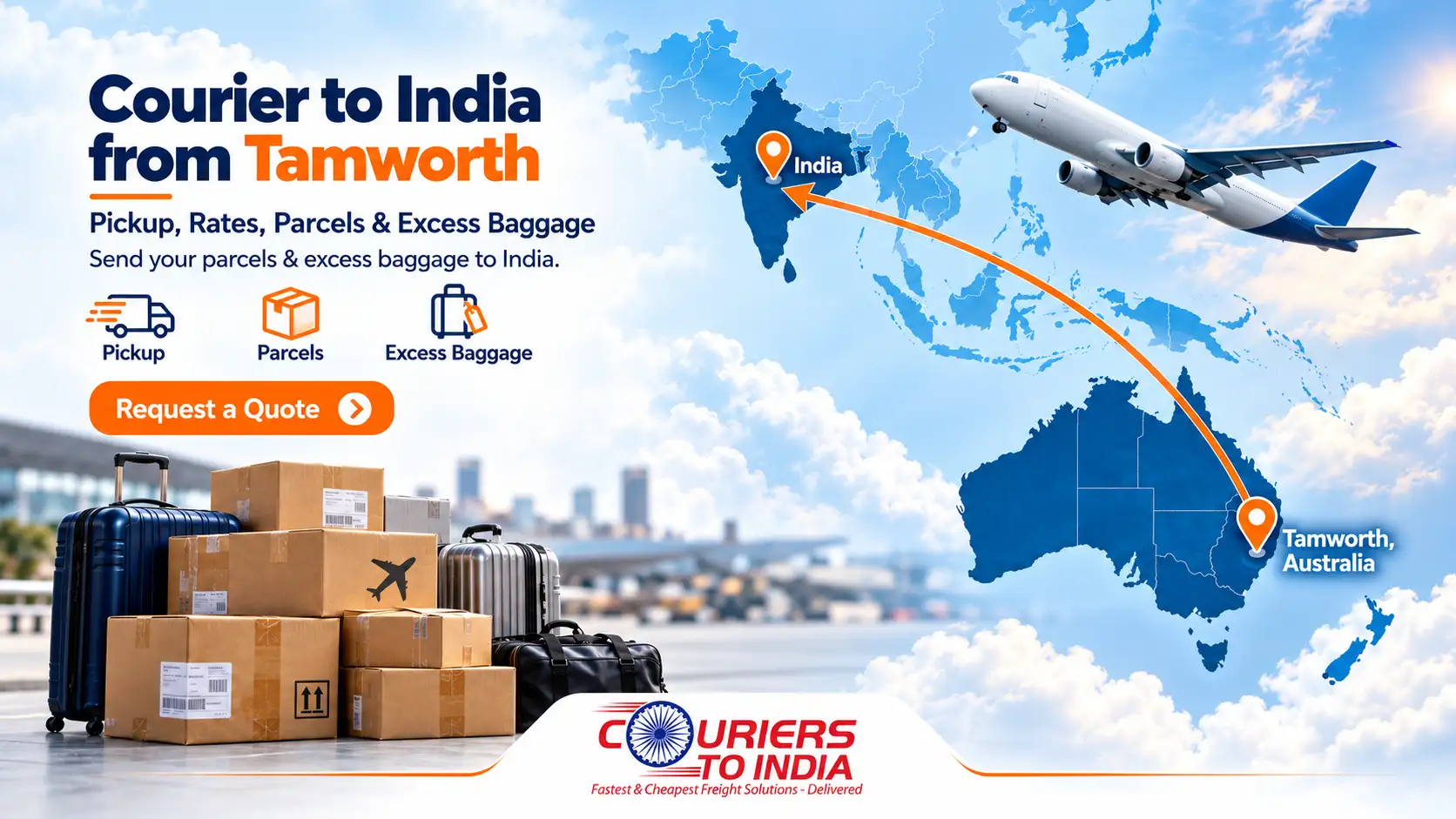 Courier to India from Tamworth